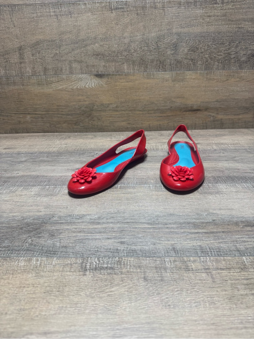 OKA b. Red Floral Slingback Flats